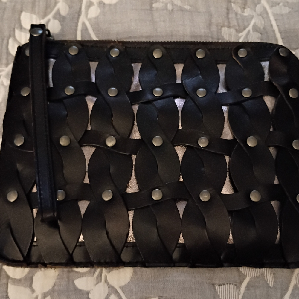 Patricia Nash Black Woven Wristlet